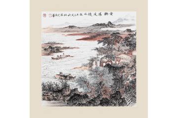 张林荣新品力作小品山水画《爱听潺湲随水》