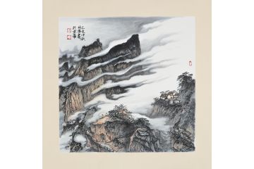 张林荣新品力作国画斗方小品画创作《穷款》
