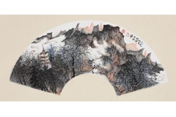 中美协名家张林荣小尺寸山水画新品《穷款》