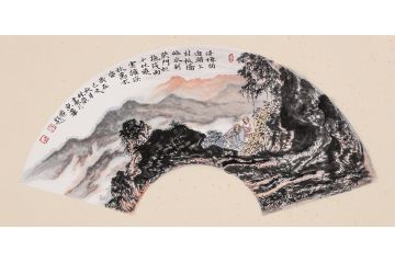 中美协张林荣国画山水新品《云拥深林万木昏》