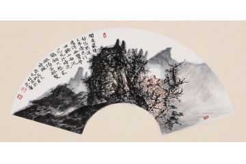 禅意山水画 中美协张林荣小尺寸作品《问道》