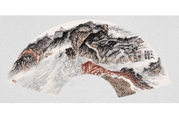 中美协张林荣国画新品小尺寸山水画《穷款》