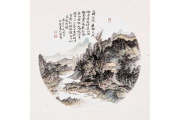 小品装饰画 中美协张林荣作品《百转江流一擢轻》