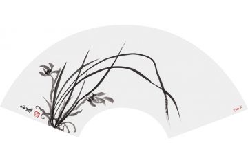 张金凤老师水墨兰花国画《穷款》