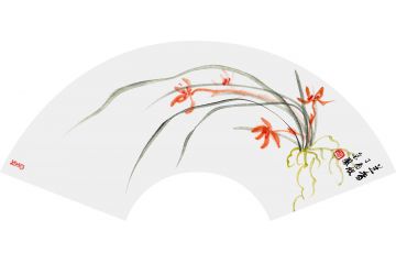 餐厅挂画 张金凤精品兰花图《兰香》