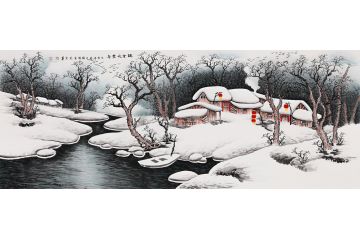 李国胜新品力作写意山水画雪景《瑞雪兆丰年》