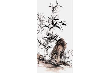 张金凤新作写意竹石图《穷款》