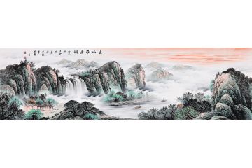 经典佳作 石荣禄最新力作风水画作品《春山雅居图》