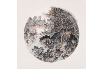 中美协画家张林荣小品国画山水画作品《穷款》