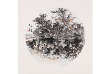 墙壁装饰画 中美协张林荣新品山水画《穷款》