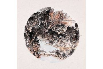 室内挂画 名家张林荣新品力作斗方画《穷款》