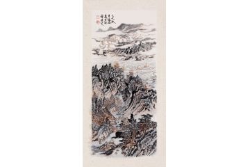 室内悬挂字画 张林荣新品小尺寸山水画《穷款》