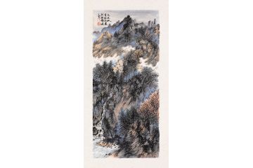 背景墙装饰画 名家张林荣山水画作品《穷款》