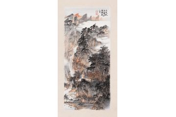 当代中美协画家张林荣小尺寸山水画《穷款》