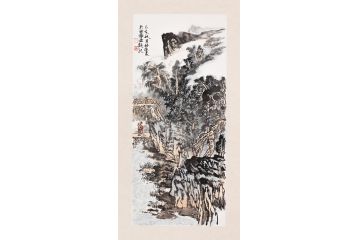 美协画家张林荣新品创作山水画《穷款》