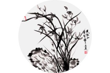 张金凤老师写意花鸟画新作《风劲知兰香》