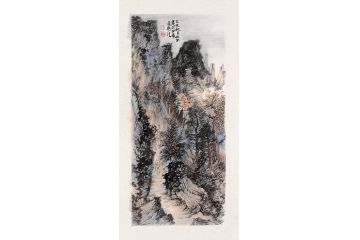 张林荣新品力作国画山水画小尺寸《穷款》