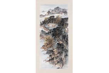 家装挂画 美协画家张林荣山水画《穷款》