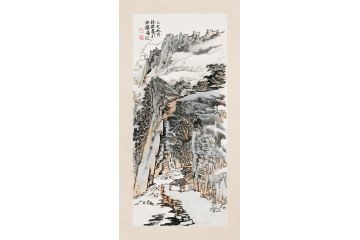 当代画家张林荣新品力作山水画作品《穷款》