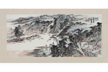 张林荣新品创作国画山水画小尺寸作品《穷款》