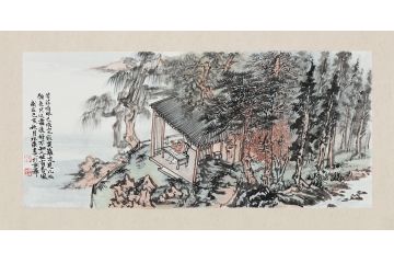 家居装饰画 张林荣新品力作国画山水画《题画菊》