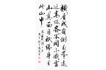 万洪勤三尺竖幅书法《题西林壁》