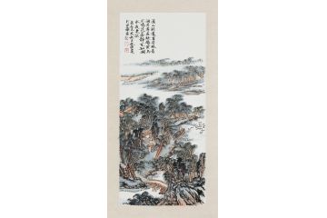 张林荣国画创作山水画作品《溪山到处有芳林》