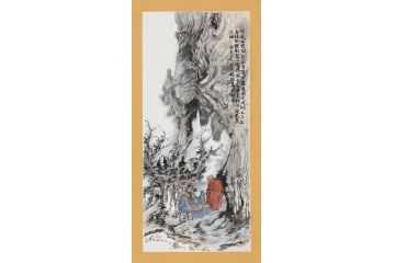 中美协名家张林荣山水画《酬晖上人夏日林泉》