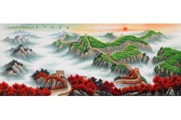 刘燕姣新品力作八尺横幅国画长城《万里江山图》