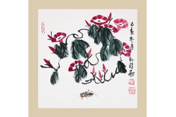收藏装饰推荐 齐白石后人朴喆花鸟画新作《牵牛花》