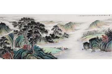 中美协画家李佩锦仿古国画《春山呈露新如染》