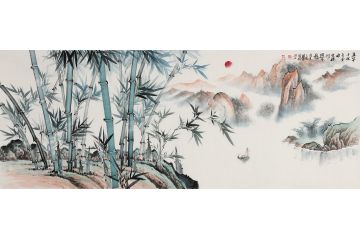 虚心有节 李国胜新品创作风景竹画《直竿千秋》