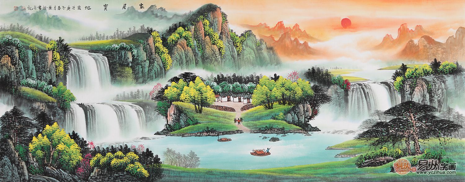 室内挂什么字画好？刘燕姣这5幅山水画给你提供全方位指导