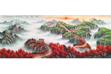 刘燕姣新品创作国画万里长城作品《万里江山》