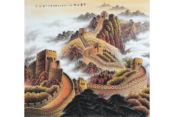 步步高升 李国胜斗方画长城新品《中华之魂》