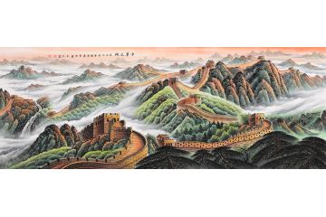 式风水画 李国胜新品创作长城《中华之魂》
