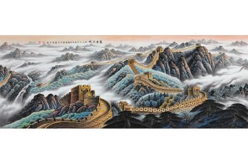 李国胜2020新品创作六尺横幅国画《万里长城》