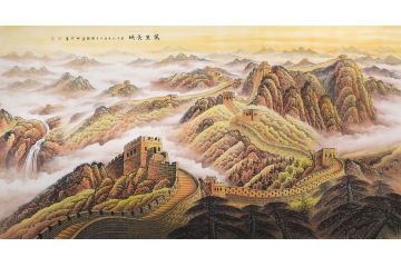李国胜新品力作国画长城山水画《万里长城》