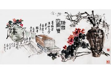 家居装饰挂画 何文铮新品《读书出富贵》