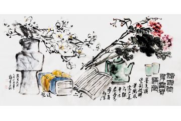 书房装饰挂画 何文铮老师《读书修身富贵满堂》