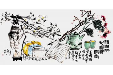 吉祥家居挂画 何文铮写意花鸟画《富贵满堂》