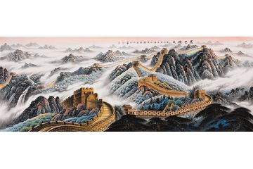 李国胜新品创作国画万里长城山水画《万里雄风》
