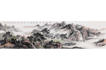客厅挂画 画家徐坤连新品山水画《雨后山色新》