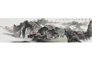 徐坤连新品六尺横幅山水画作品《云壑松风》
