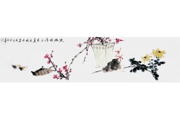 郑晓京文人花鸟画新作 写意四君子《室雅风清》
