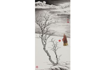 小尺寸雪景画 吴大恺新品创作山水画《穷款》