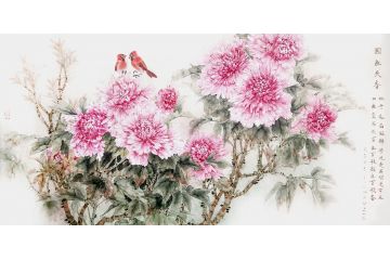 周永辉精品四尺牡丹图《国色天香》