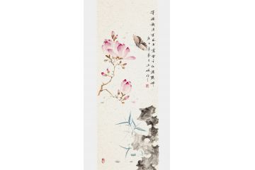 玉婉新品佳作写意花鸟画《等闲识得东风面 万紫千红满乾坤》