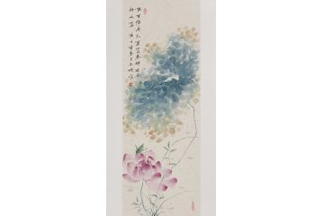 玉婉精美竖幅佳作《唯有绿荷红菡萏，卷舒开合任天真》