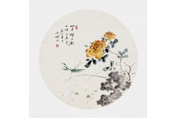 玉婉新品斗方佳作《此花开不厌 四时占春光》